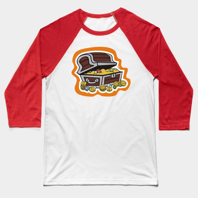 Pirate Treasure Chest Baseball T-Shirt by MBK